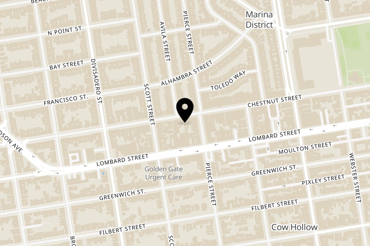 Map showing the location of Lobalita on 2231 Chestnut St in San Francisco